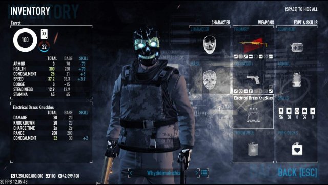 in payday 2 how much heath can you get with stoic